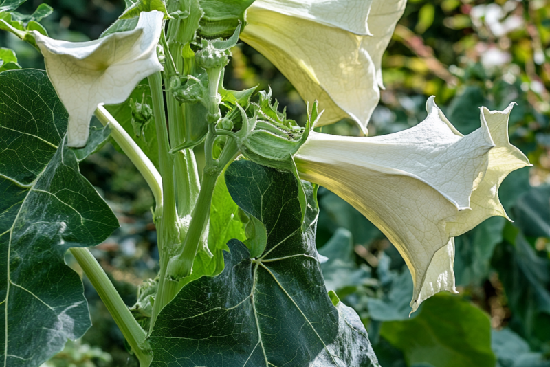 🌿 Bieluń Wspaniały Biały (Datura metel) – egzotyczna piękność z charakterem