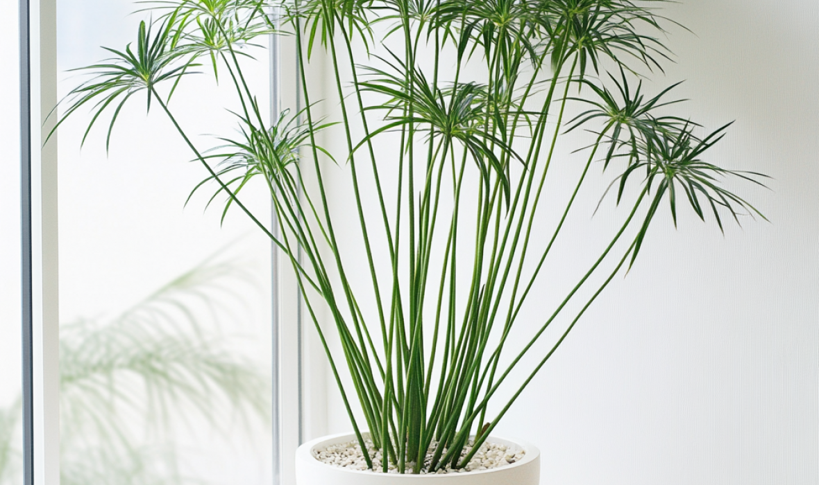 🌿 Papirus (cyperus, cibora) – odpowiednia pielęgnacja krok po kroku
