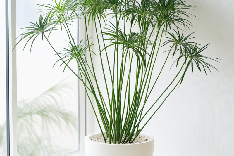 🌿 Papirus (cyperus, cibora) – odpowiednia pielęgnacja krok po kroku